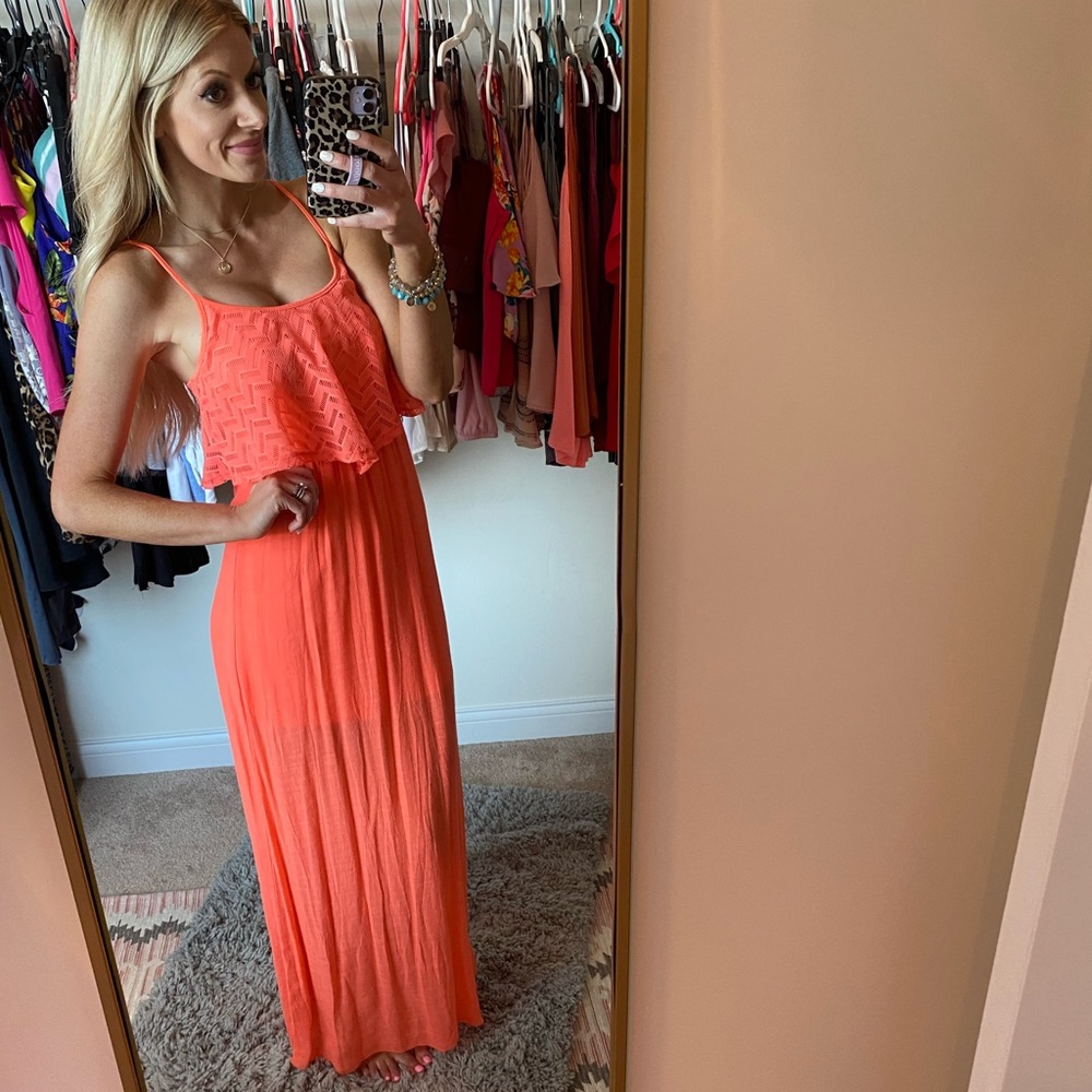 Boutique bright orange maxi
